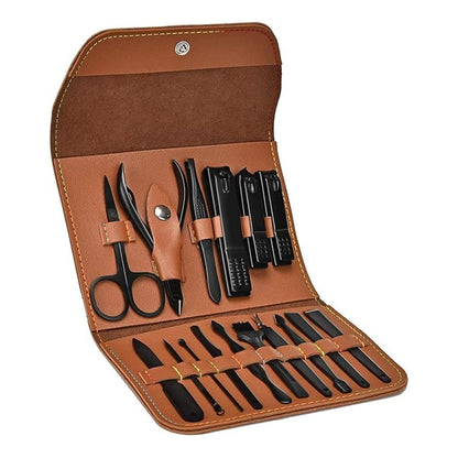 16pcs High-quality Steel Professional Nail Cutters Tools with Travel Case Kit_0