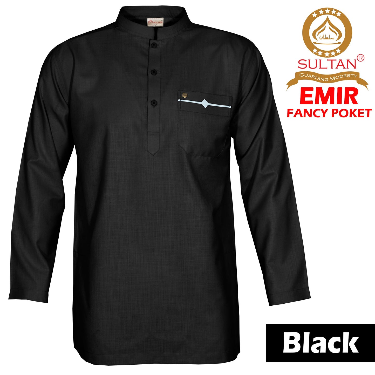 SULTAN KURTA - FANCY EMIR - COLLAR NECK / FULL SLEEVE