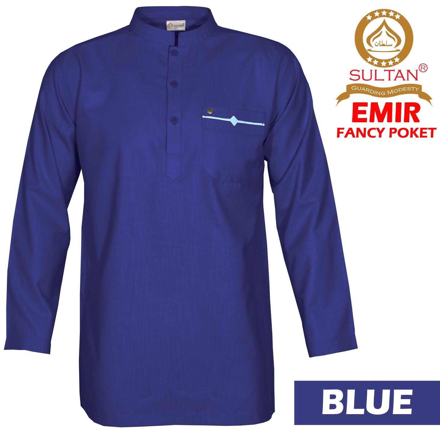 SULTAN KURTA - FANCY EMIR - COLLAR NECK / FULL SLEEVE