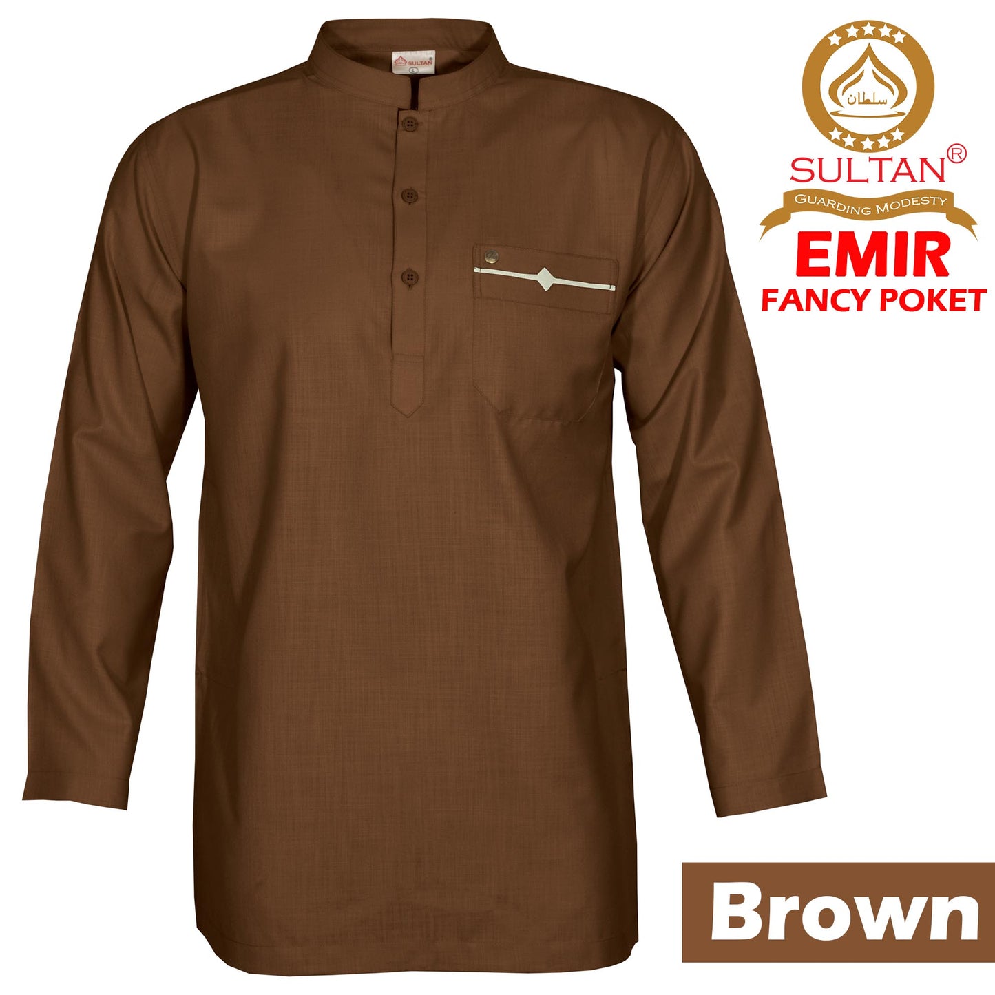 SULTAN KURTA - FANCY EMIR - COLLAR NECK / FULL SLEEVE