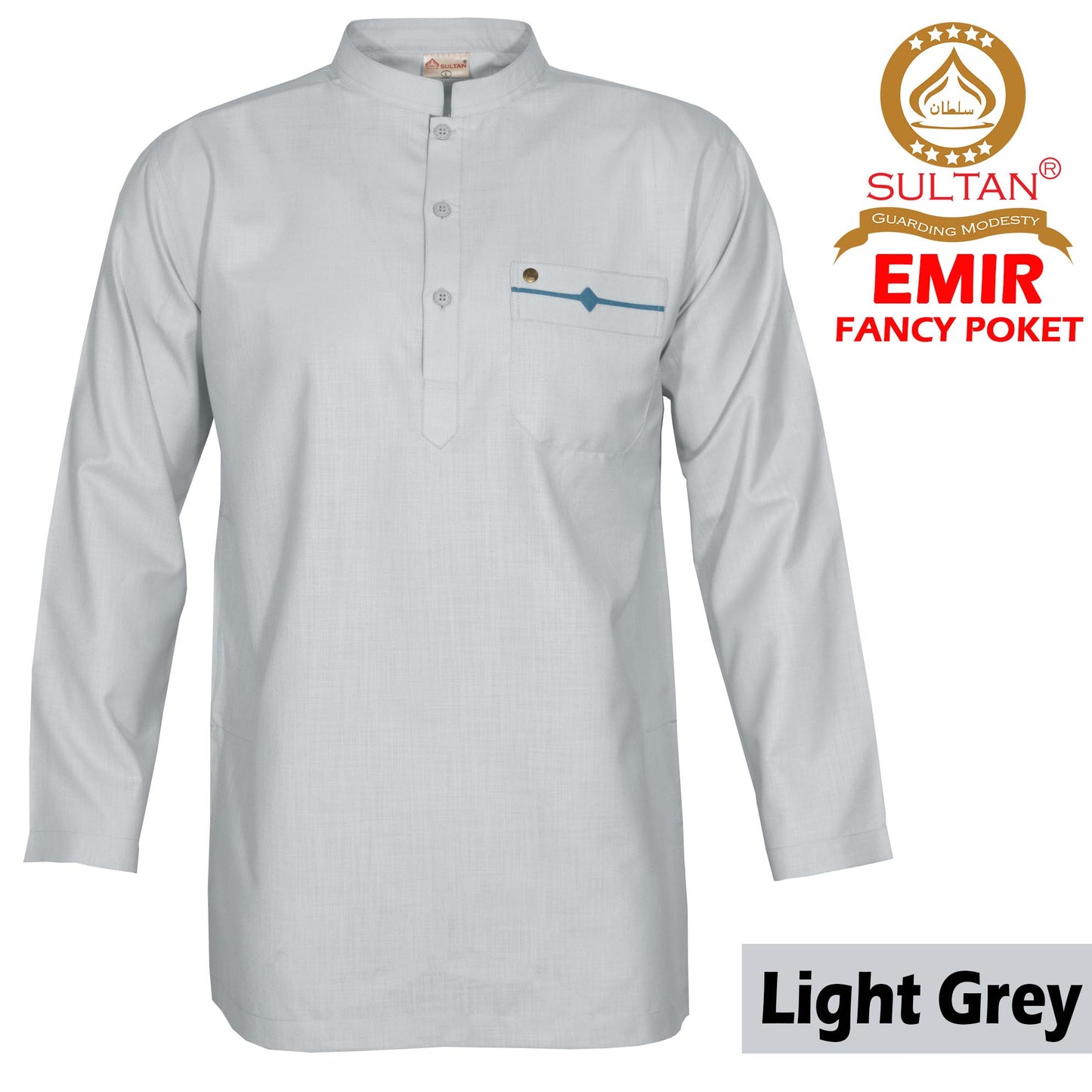 SULTAN KURTA - FANCY EMIR - COLLAR NECK / FULL SLEEVE