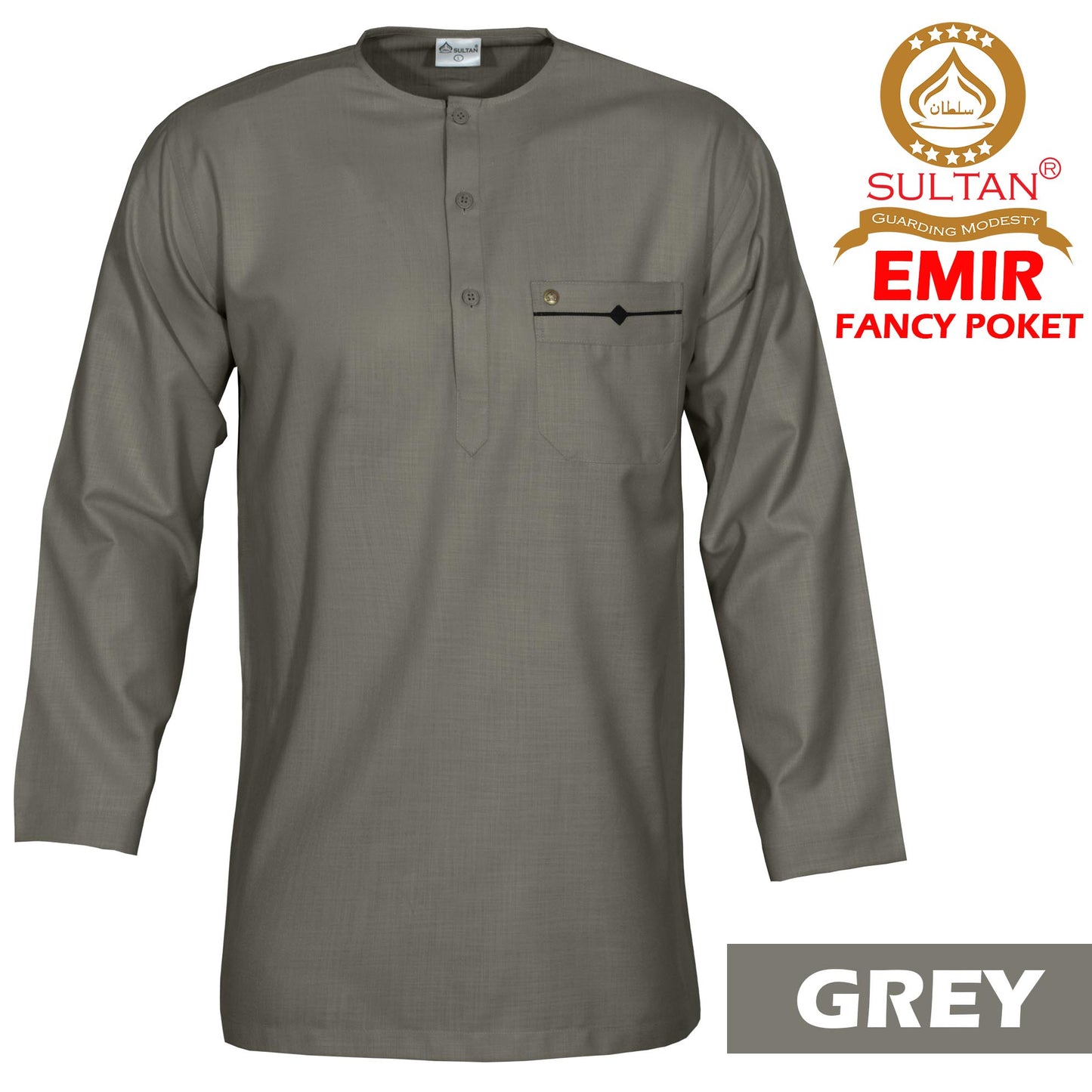 SULTAN KURTA - FANCY EMIR - ROUND NECK / FULL SLEEVE