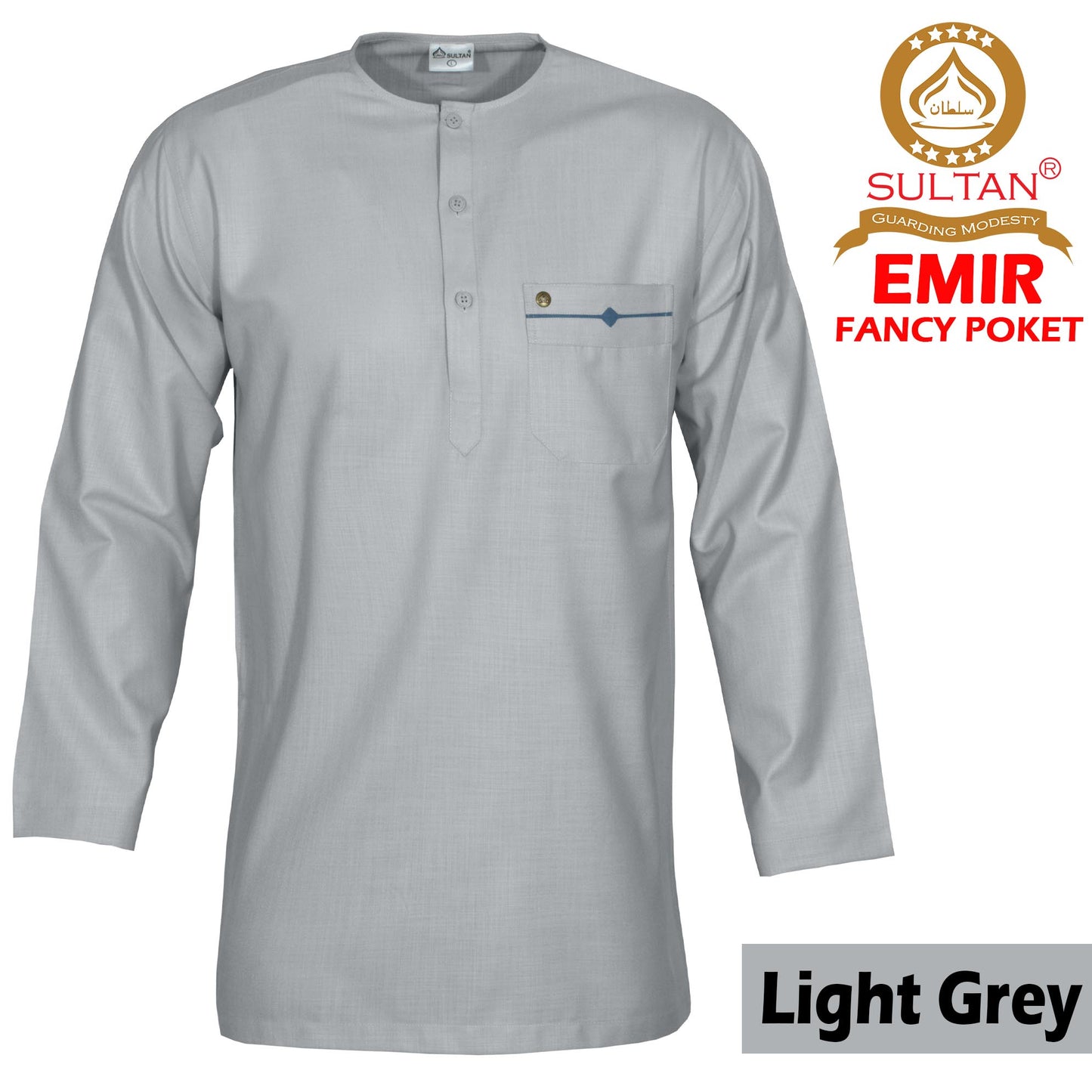 SULTAN KURTA - FANCY EMIR - ROUND NECK / FULL SLEEVE