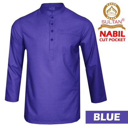 SULTAN KURTA-NABIL – MEN’S AND BOY'S - COLLAR - FULL SLEEVE WITH CUT POCKET AND THREE STITCHES