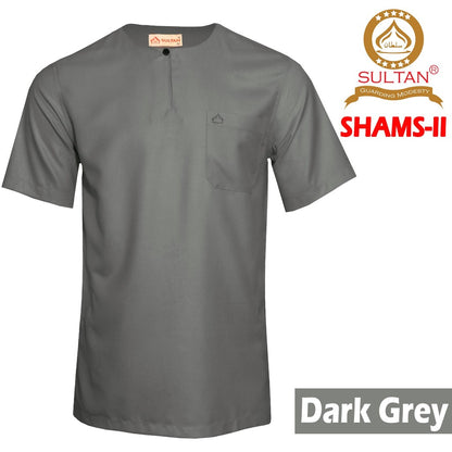 SULTAN KURTA SHAMS II -ROUND NECK HALF SLEEVE -SINGLE BUTTON