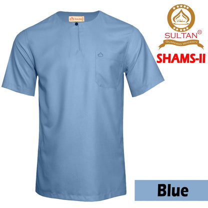 SULTAN KURTA SHAMS II -ROUND NECK HALF SLEEVE -SINGLE BUTTON